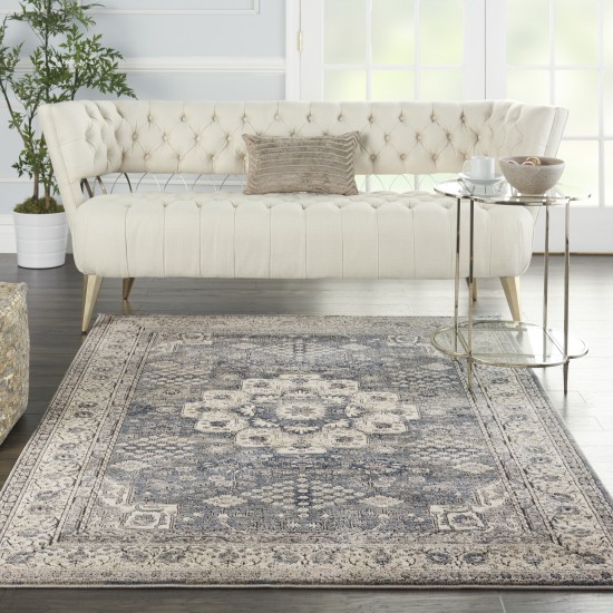 Nourison Quarry QUA07 Area Rug, Grey/Ivory, 3'9" x 5'9"