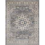 Nourison Quarry QUA07 Area Rug, Grey/Ivory, 6'7" x 9'6"