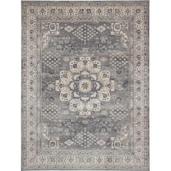 Nourison Quarry QUA07 Area Rug, Grey/Ivory, 6'7" x 9'6"