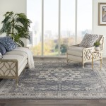 Nourison Quarry QUA07 Area Rug, Grey/Ivory, 6'7" x 9'6"