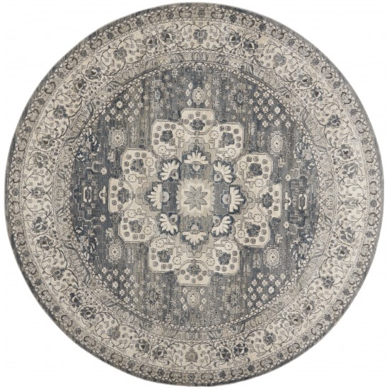 Nourison Quarry QUA07 Area Rug, Grey/Ivory, 7'10" x Round