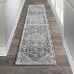 Nourison Quarry QUA08 Runner Rug, Ivory/Blue, 2'2" x 10'