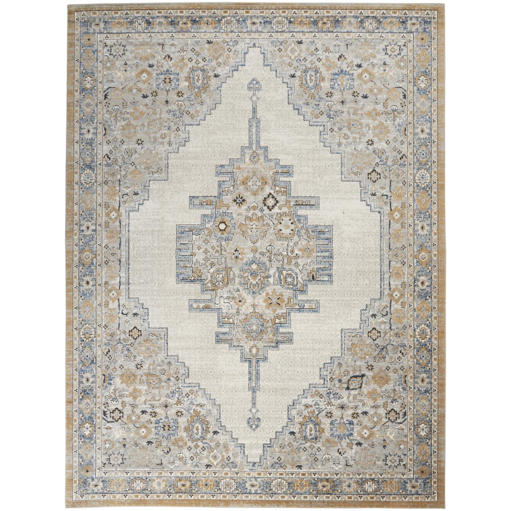 Nourison Quarry QUA09 Area Rug, Grey/Light Blue, 10' x 14'