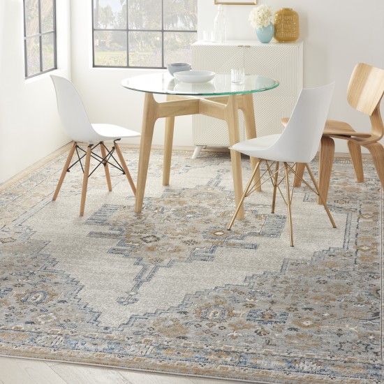 Nourison Quarry QUA09 Area Rug, Grey/Light Blue, 10' x 14'