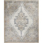 Nourison Quarry QUA09 Area Rug, Grey/Light Blue, 6'7" x 9'6"