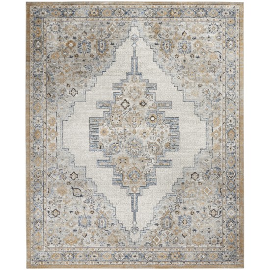 Nourison Quarry QUA09 Area Rug, Grey/Light Blue, 6'7" x 9'6"