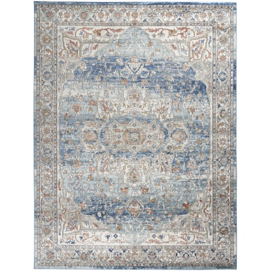 Nourison Quarry QUA11 Area Rug, Ivory/Blue, 10' x 14'