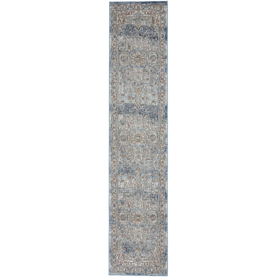 Nourison Quarry QUA11 Runner Rug, Ivory/Blue, 2'2" x 10'