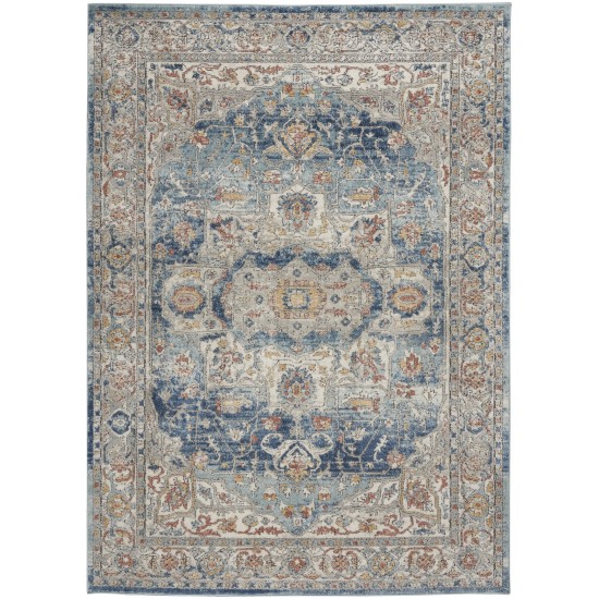 Nourison Quarry QUA11 Area Rug, Ivory/Blue, 3'9" x 5'9"