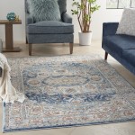 Nourison Quarry QUA11 Area Rug, Ivory/Blue, 5'3" x 7'3"