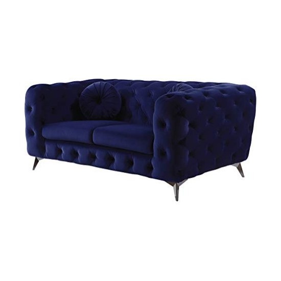 ACME Atronia Loveseat, Blue Fabric