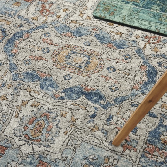 Nourison Quarry QUA11 Area Rug, Ivory/Blue, 6'7" x 9'6"