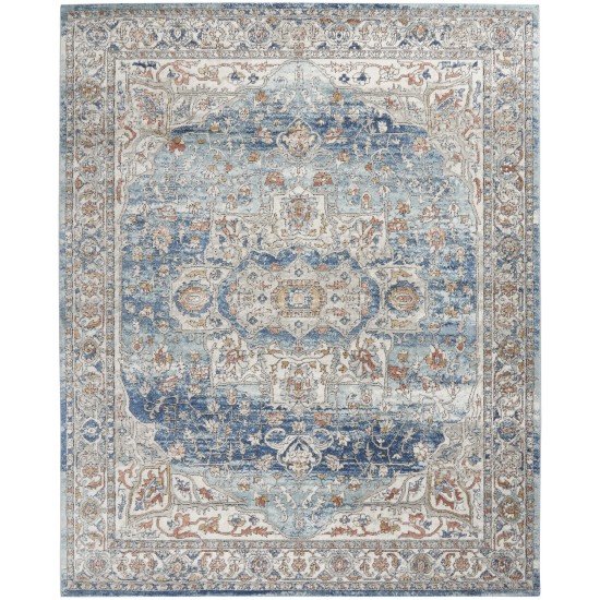 Nourison Quarry QUA11 Area Rug, Ivory/Blue, 7'10" x 9'10"