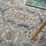Nourison Quarry QUA11 Area Rug, Ivory/Blue, 7'10" x 9'10"