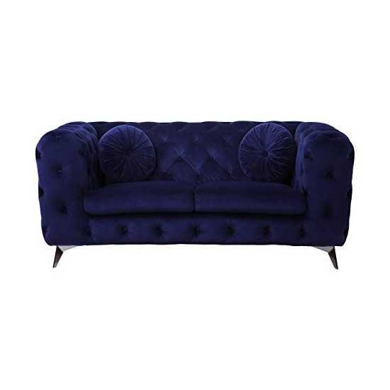 ACME Atronia Loveseat, Blue Fabric