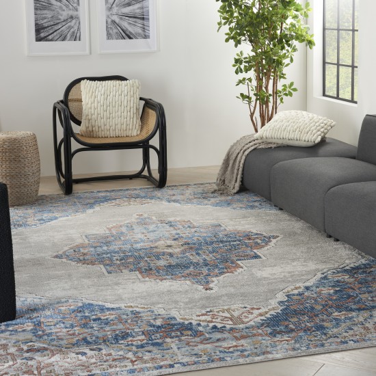 Nourison Quarry QUA12 Area Rug, Blue/Grey, 10' x 14'