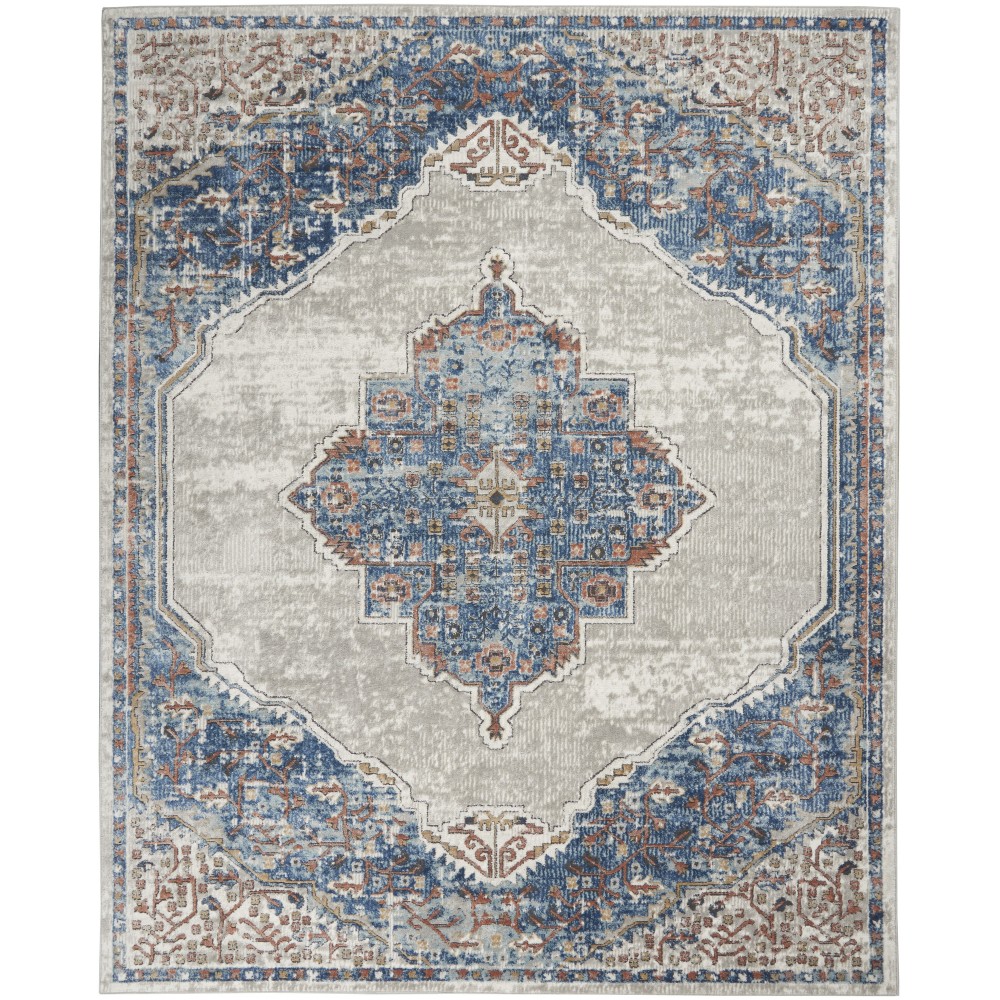 Nourison Quarry QUA12 Area Rug, Blue/Grey, 7'10" x 9'10"