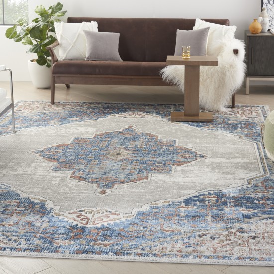 Nourison Quarry QUA12 Area Rug, Blue/Grey, 7'10" x 9'10"