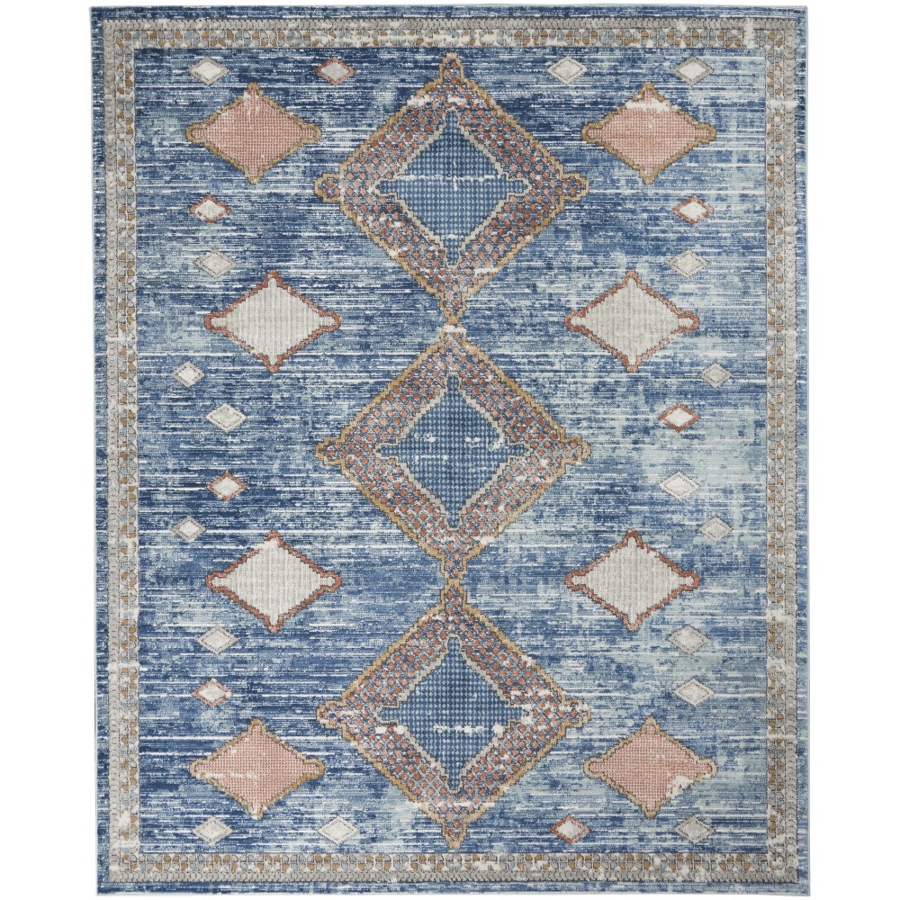 Nourison Quarry QUA14 Area Rug, Blue, 7'10" x 9'10"