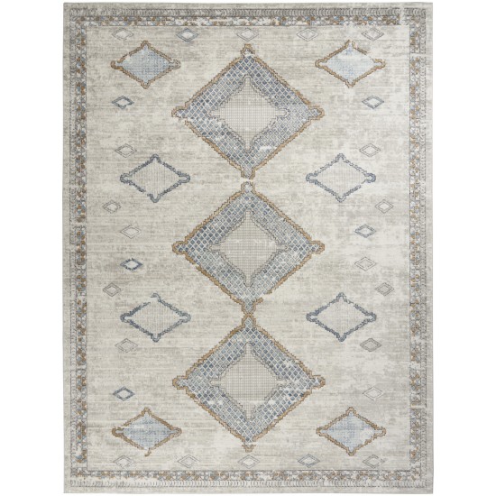 Nourison Quarry QUA14 Area Rug, Ivory/Grey/Blue, 10' x 14'