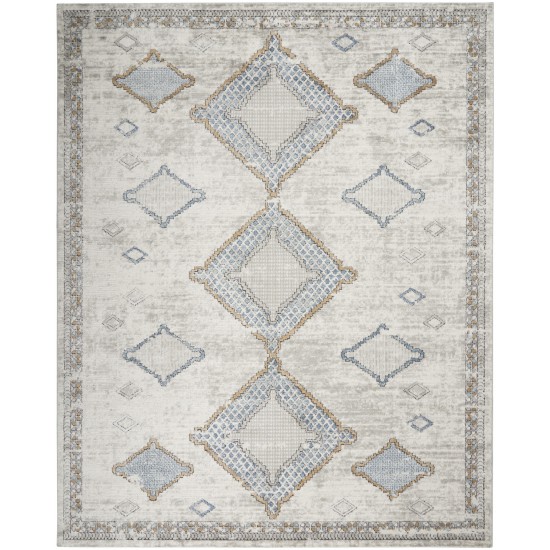 Nourison Quarry QUA14 Area Rug, Ivory/Grey/Blue, 7'10" x 9'10"