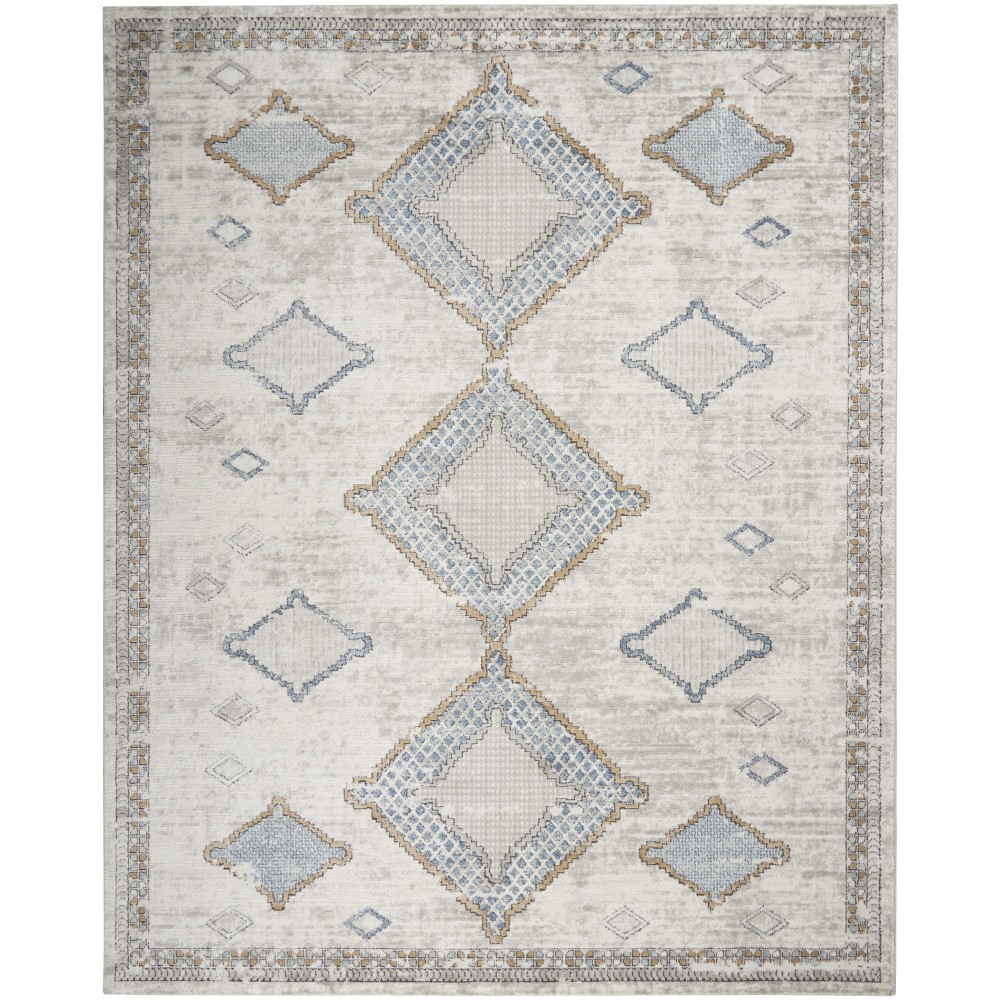 Nourison Quarry QUA14 Area Rug, Ivory/Grey/Blue, 7'10" x 9'10"