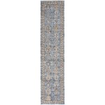 Nourison Quarry QUA15 Runner Rug, Blue/Multicolor, 2'2" x 10'