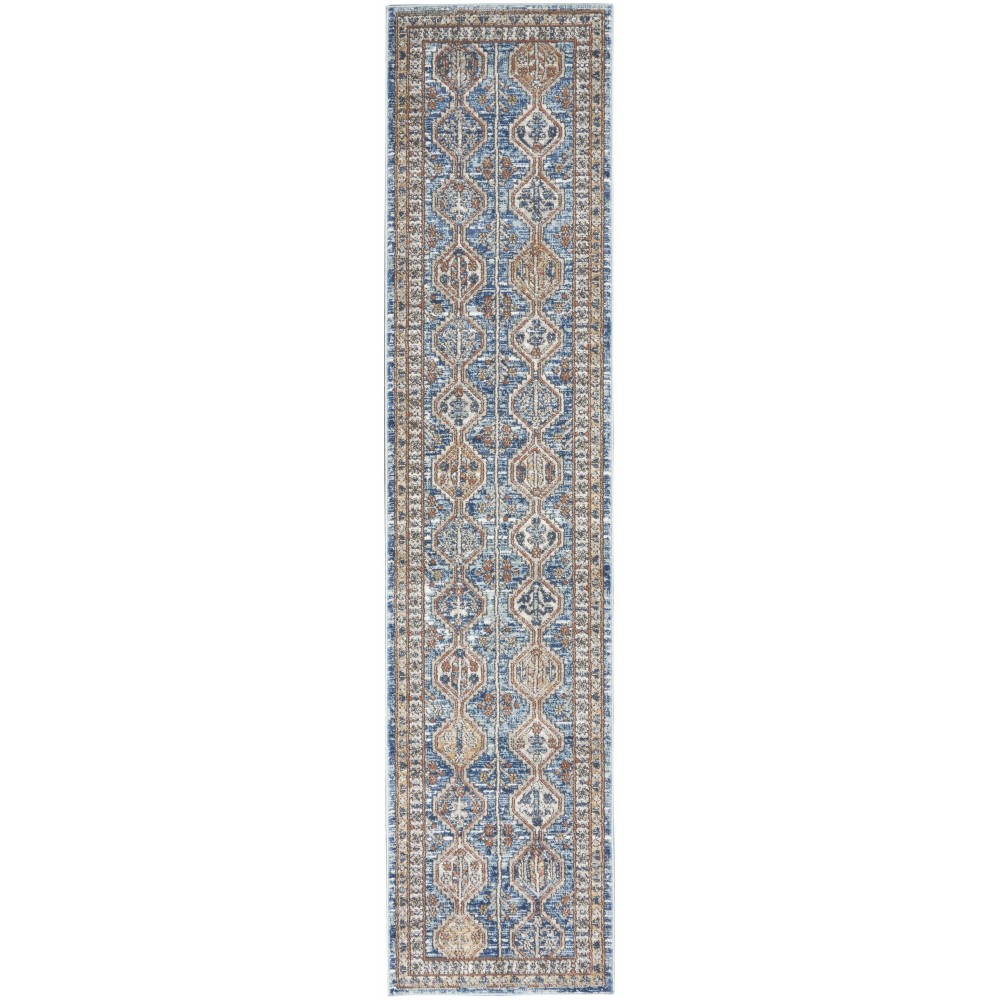 Nourison Quarry QUA15 Runner Rug, Blue/Multicolor, 2'2" x 10'