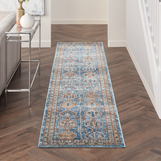 Nourison Quarry QUA15 Runner Rug, Blue/Multicolor, 2'2" x 10'