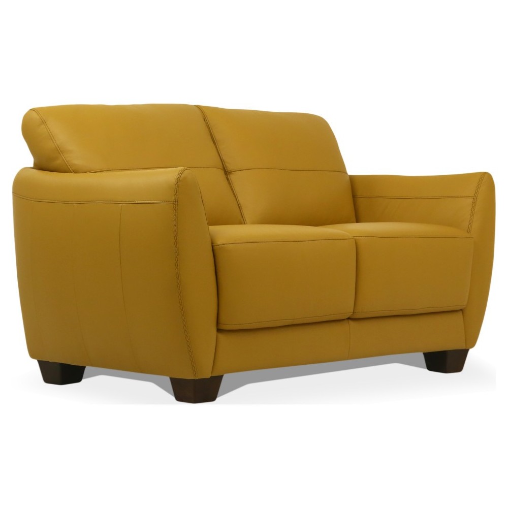 ACME Valeria Loveseat, Mustard Leather ACME Valeria Loveseat, Mustard Leather