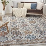 Nourison Quarry QUA15 Area Rug, Ivory/Multicolor, 10' x 14'