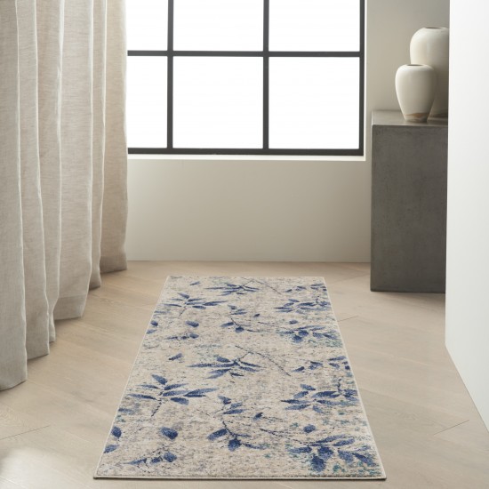 Calvin Klein River Flow RFV03 Runner Rug, Beige/Navy, 2'3" x 7'3"