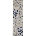 Calvin Klein River Flow RFV05 Runner Rug, Ivory/Blue, 2'3" x 7'3"