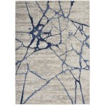 Calvin Klein River Flow RFV05 Area Rug, Ivory/Blue, 5'3" x 7'3"