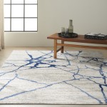 Calvin Klein River Flow RFV05 Area Rug, Ivory/Blue, 5'3" x 7'3"