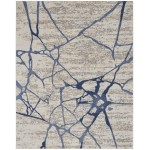 Calvin Klein River Flow RFV05 Area Rug, Ivory/Blue, 7'10" x 9'10"