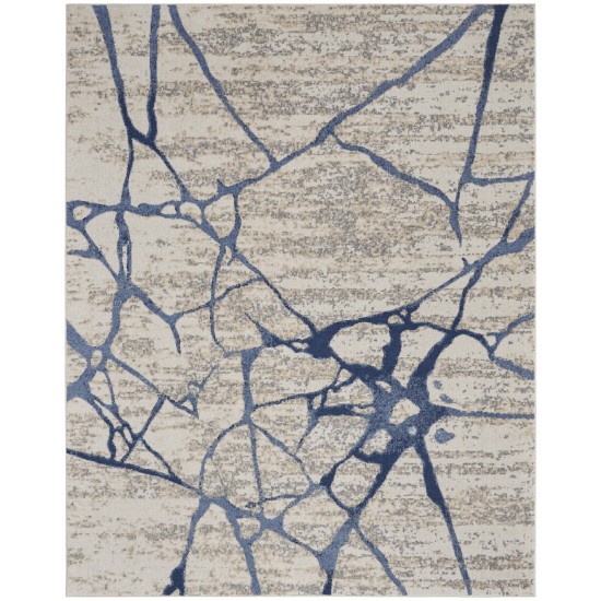 Calvin Klein River Flow RFV05 Area Rug, Ivory/Blue, 7'10" x 9'10"