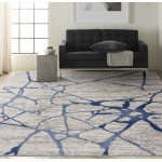 Calvin Klein River Flow RFV05 Area Rug, Ivory/Blue, 7'10" x 9'10"