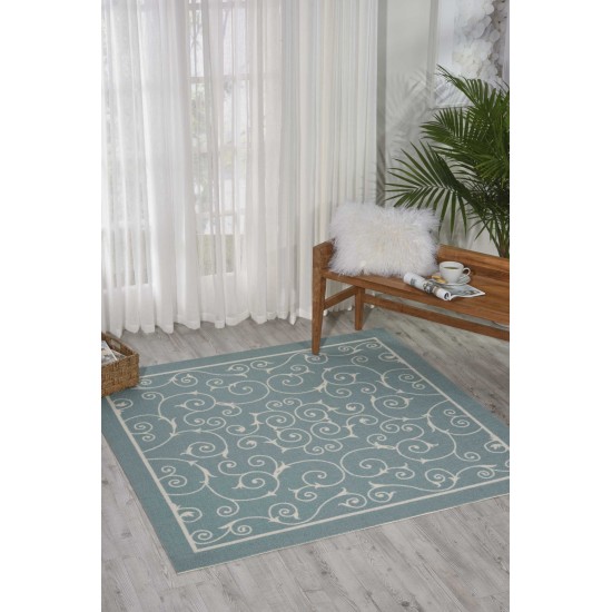 Nourison Home & Garden RS019 Area Rug, Light Blue, 10' x 13'