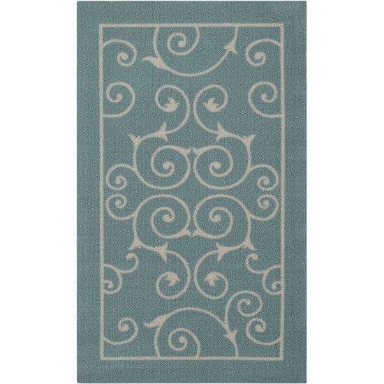 Nourison Home & Garden RS019 Area Rug, Light Blue, 2'3" x 3'9"