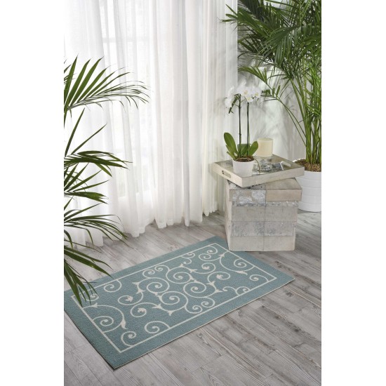 Nourison Home & Garden RS019 Area Rug, Light Blue, 2'3" x 3'9"