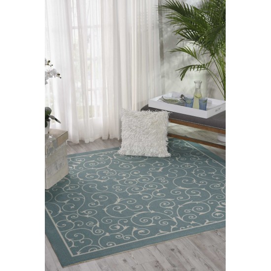 Nourison Home & Garden RS019 Area Rug, Light Blue, 4'3" x 6'3"