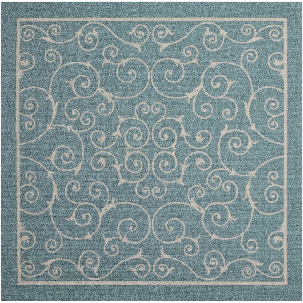 Nourison Home & Garden RS019 Area Rug, Light Blue, 5'3" x Square