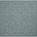 Nourison Home & Garden RS019 Area Rug, Light Blue, 6'6" x Square