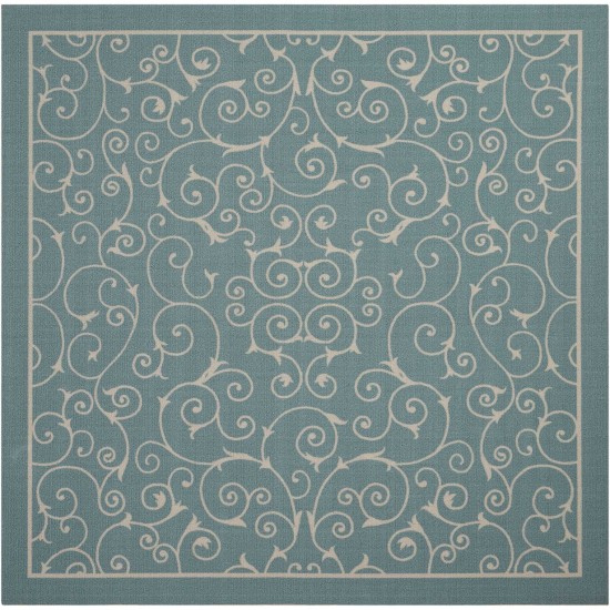 Nourison Home & Garden RS019 Area Rug, Light Blue, 6'6" x Square