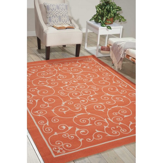 Nourison Home & Garden RS019 Area Rug, Orange, 10' x 13'