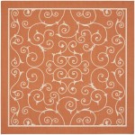 Nourison Home & Garden RS019 Area Rug, Orange, 5'3" x Square