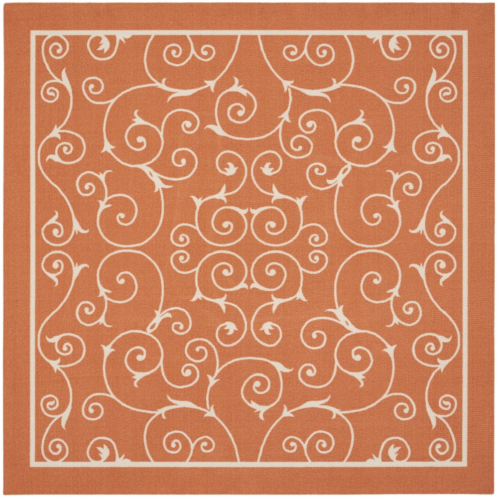 Nourison Home & Garden RS019 Area Rug, Orange, 5'3" x Square