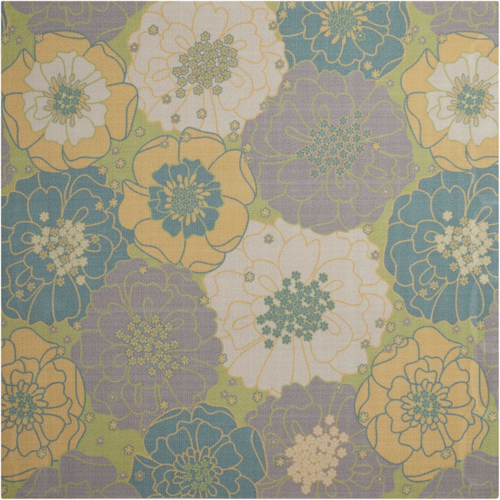 Nourison Home & Garden RS021 Area Rug, Green, 5'3" x Square