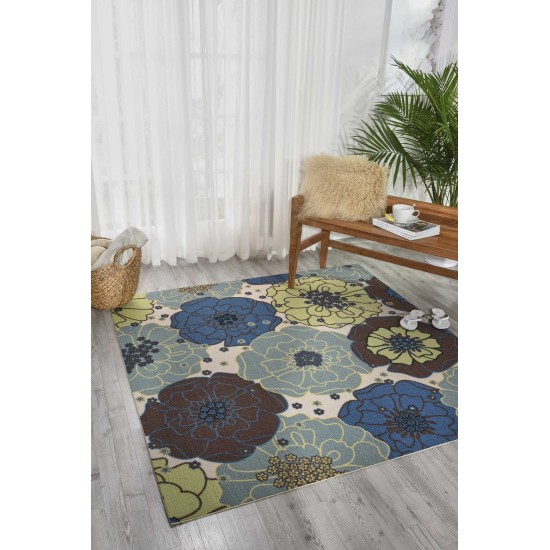 Nourison Home & Garden RS021 Area Rug, Light Blue, 10' x 13'